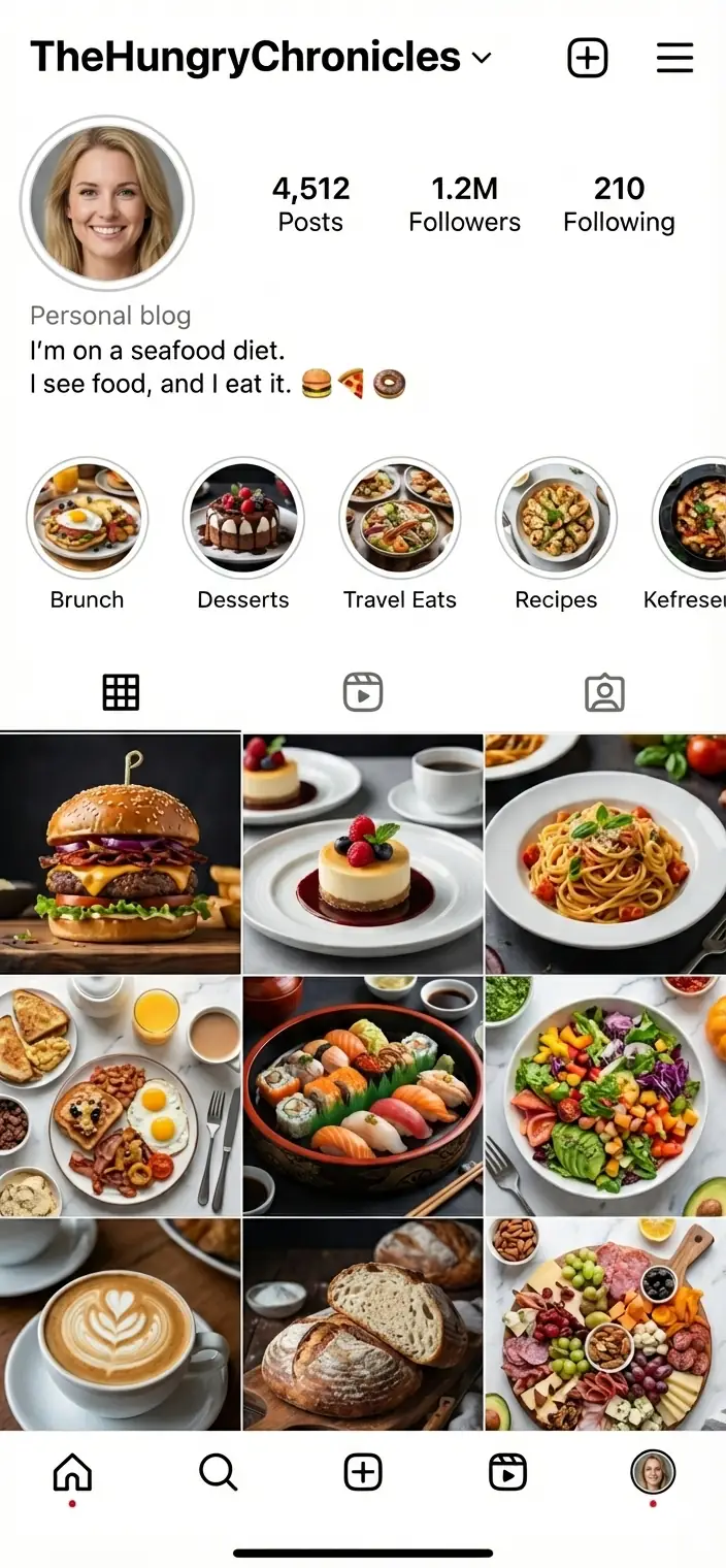 Instagram food post with professional AI-enhanced photography for restaurant social media marketing
